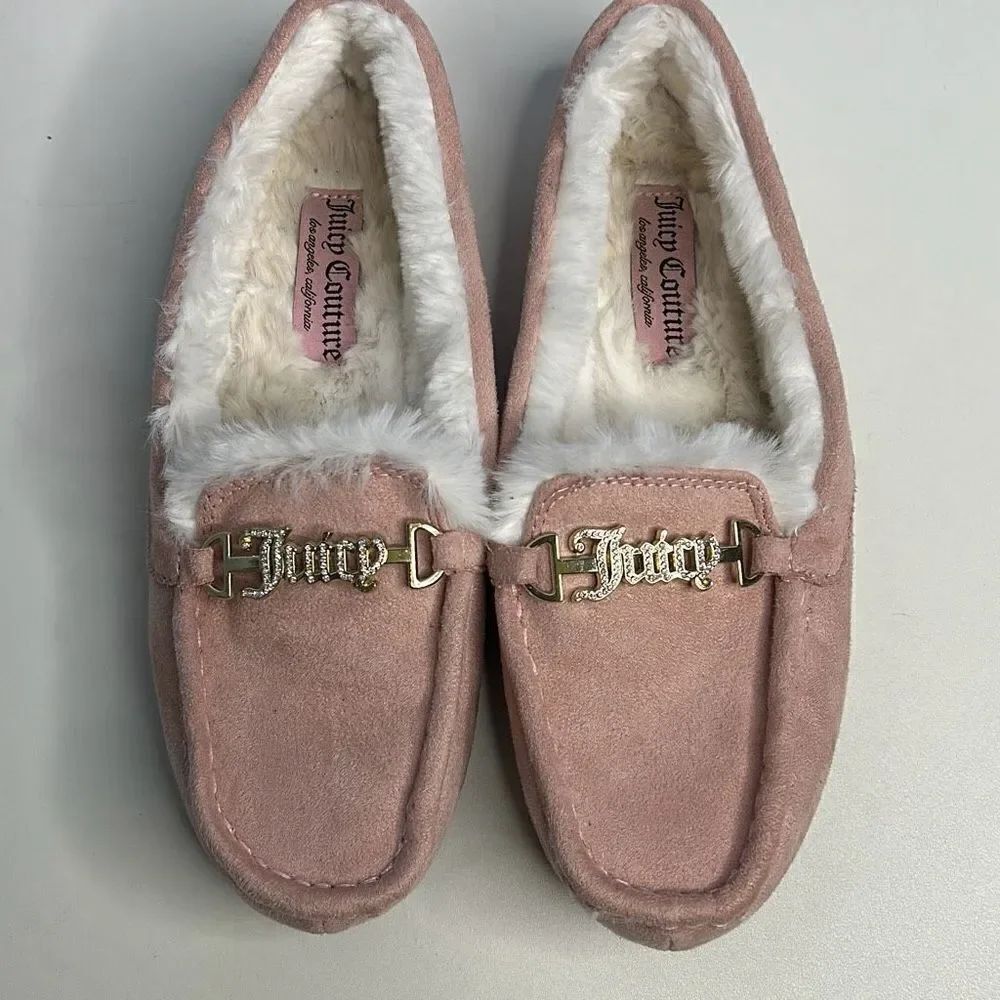 Juicy Couture Pink Moccasin Slippers Sz 9